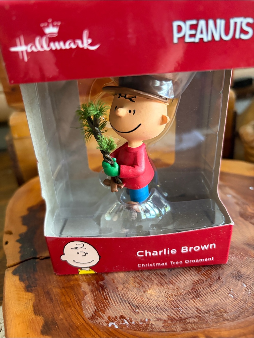 Hallmark Charlie Brown Figure in Red, Green, Blue